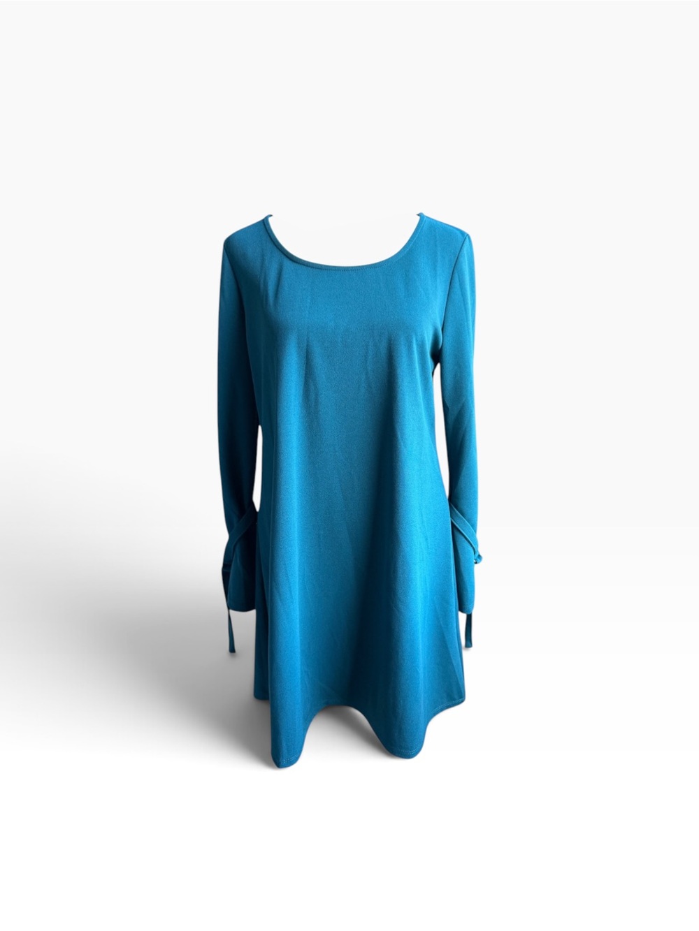 The Vanity Room Teal Long-Sleeve Swing Dress Sz S